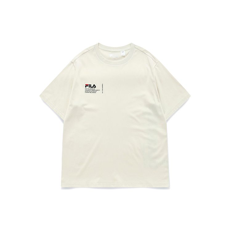 

FILA Sports Casual Fashion Loose Breathable Round Neck Short Sleeve Drop Shoulder T-Shirt Men T-Shirts White F11M219105FIV XL
