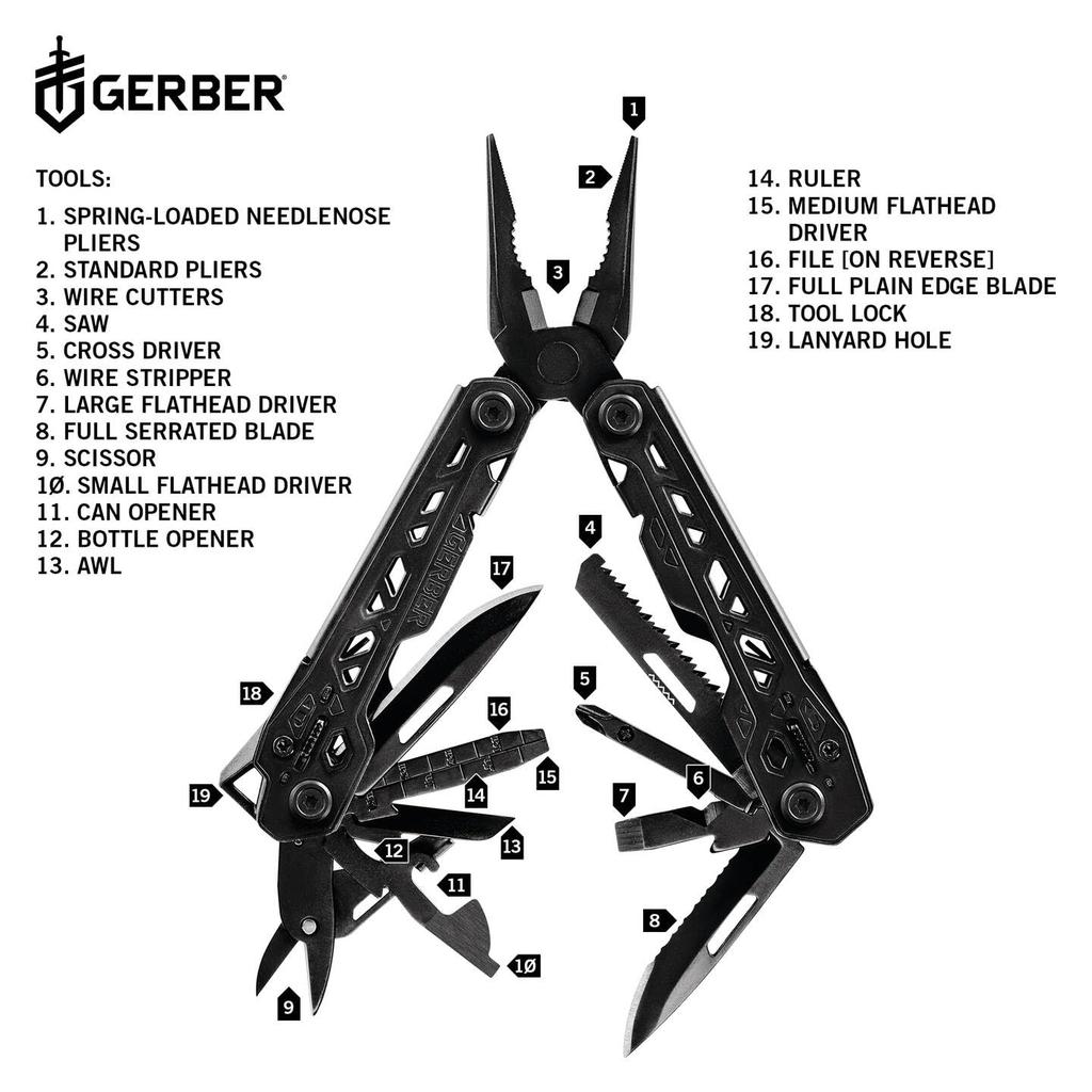 GERBER Truss 1055359 Multi-Tool, Black, (30-001780)