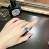 18K Gold-Plated Blue Sapphire & Zircon Bow Knot Ring for Women