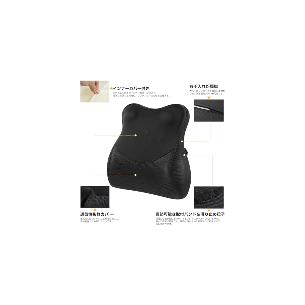 IKSTAR Lumbar Support Memory Foam Cushion, Back Pain Relief, Improved Acupressure Design, RoHS