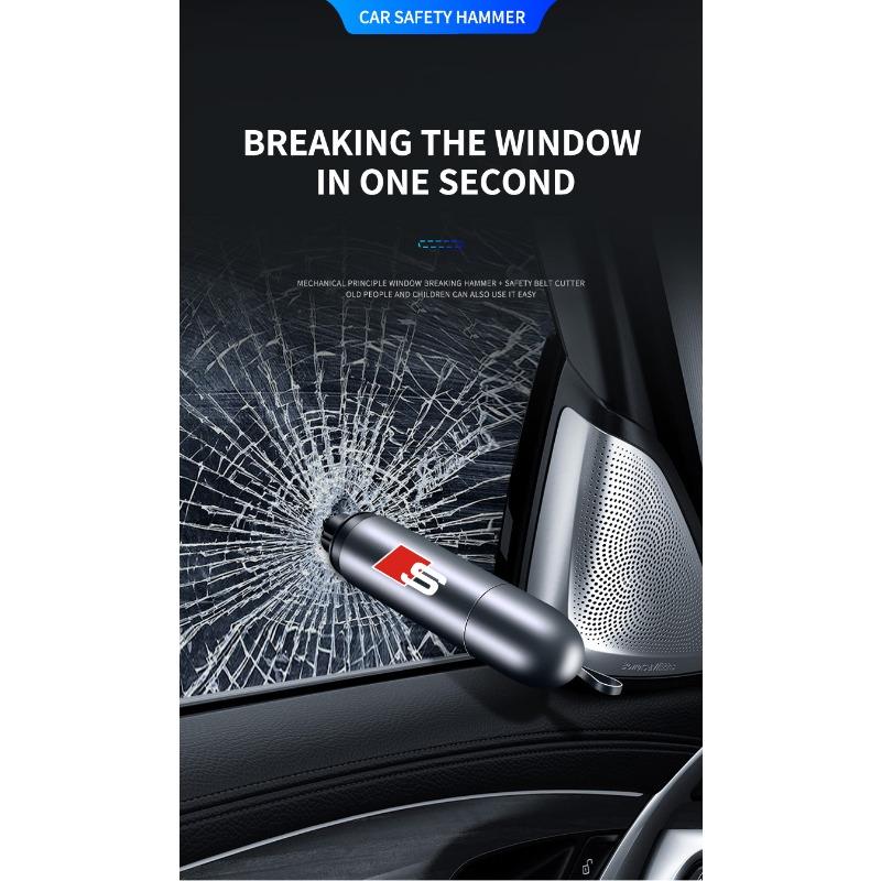 Bezpečnostní kladívko do auta Rozbíječ oken pro nouzové situace Řezačka bezpečnostních pásů pro Audi A3 A4 B5 B6 A3 8P 8V 8L A5 A6 C6 C5 A1 A7 A8 Q2 Q3 TT RS3 RS4