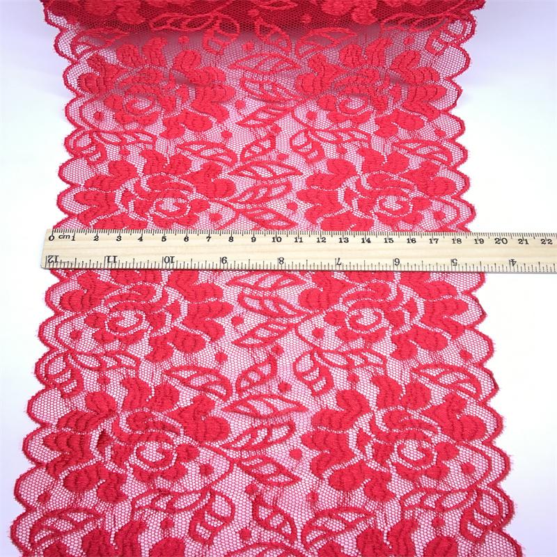 (2 Colors) 18.5cm wide Floral Elastic Stretchy Mesh Lace Fabric for Lingerie, Bra, Underwear, Garment, Sewing & Crafting
