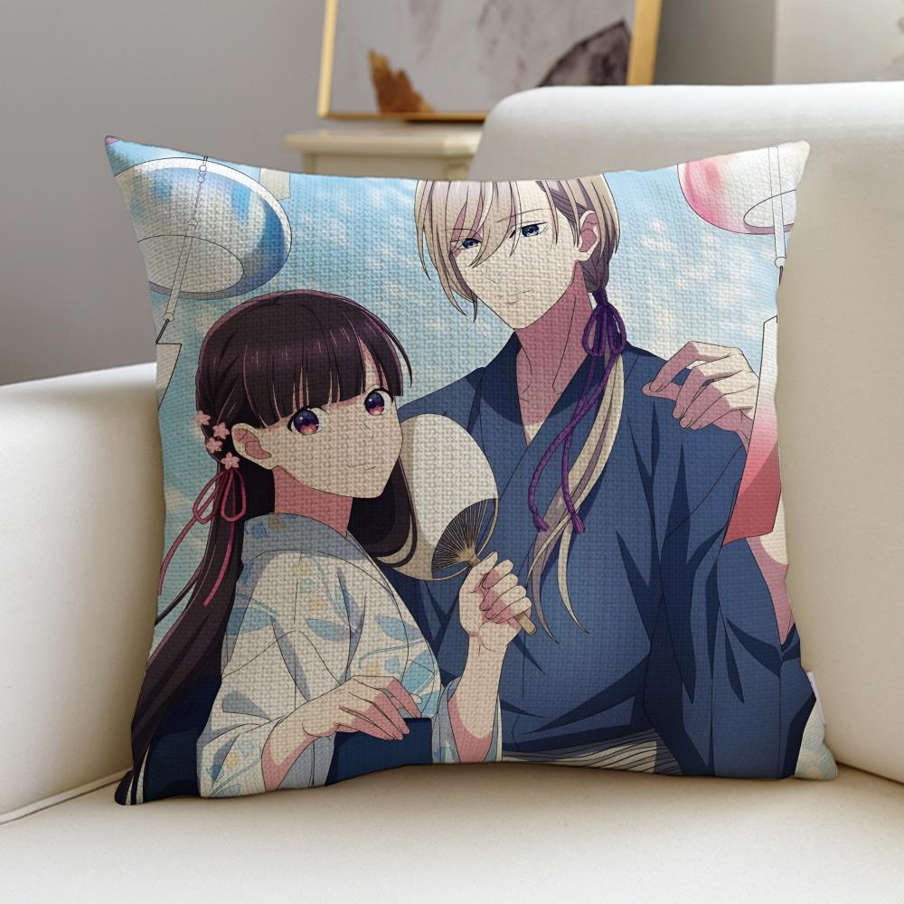 Sweet MMy Happy MarriageS Cushion Cover Breathable and skinfriendly linen pillowcase square removable and washable cushion