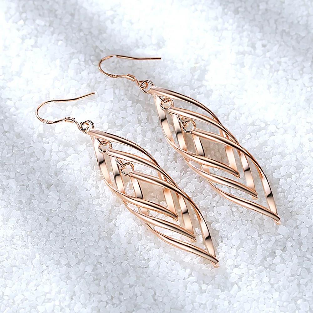 Classic Silver Needle Drop Earrings For Women Silver Long Tassel Multi-layer Twisted Wave Earrings Oorbellen Brincos Pendientes