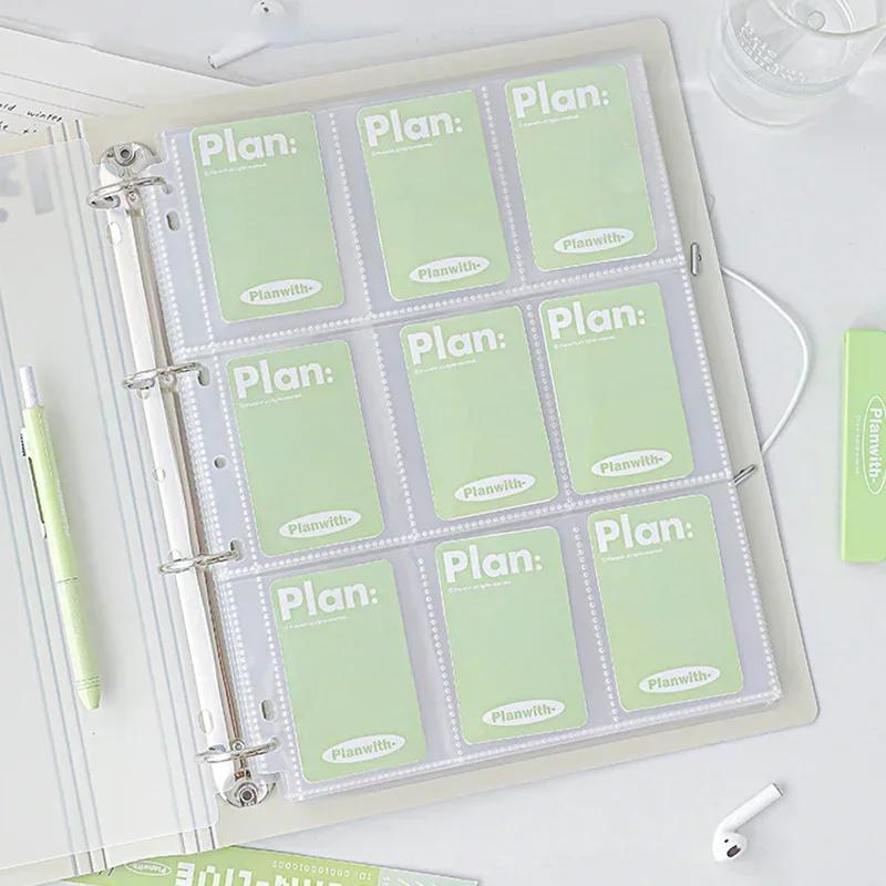 Kawaii Kpop Photo Card Binder 3 Inch Idol Photocard Album with 4/6/9 Grid Slots Capacity Pvc Storage Book for Korean Idol Cards