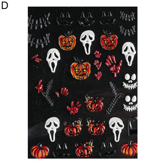 Auffällige Maniküre Aufkleber Horror Muster Gute Halloween Nagel Scary Maniküre Dekor