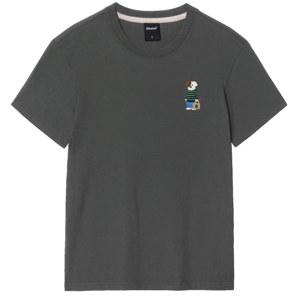 OKSTAR Mini Me Casual Brodog Embroidered Short Sleeve T-Shirt (Type A)