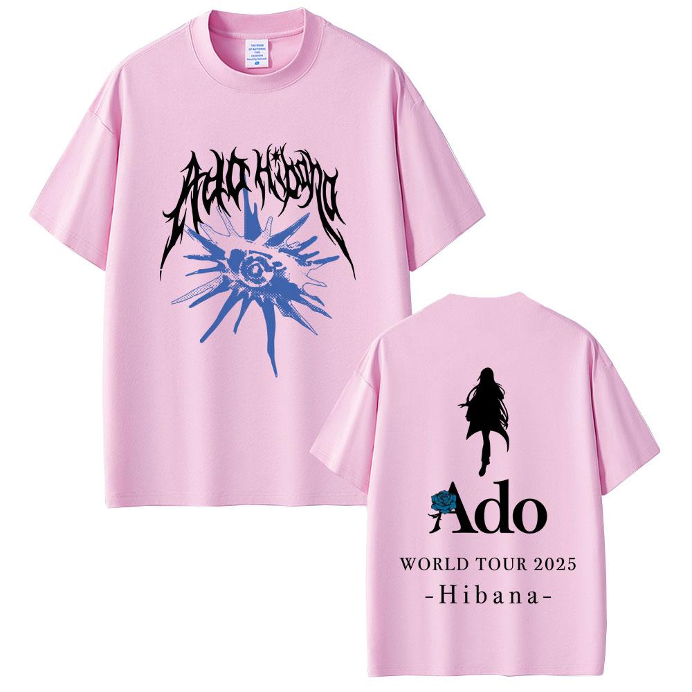 Ado World Tour 2026 summer Hibana Tshirt Men Women Fashion Japanese Style T Shirts Tops Unisex Casual Vintage Crewneck Tees