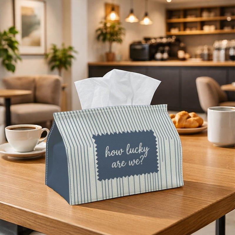 1pc Minimalist Modern Typography Tissue Box, Quote Stripe Pattern Perfect for Outdoor Gatherings, Daily Desktop Use, And Suitable for Bedrooms, Living