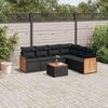 VidaXL Garden Lounge Set with Cushions 7 Pcs, Patio Sofas, Patio Furniture Set, Outdoor Furniture, Black 3260088