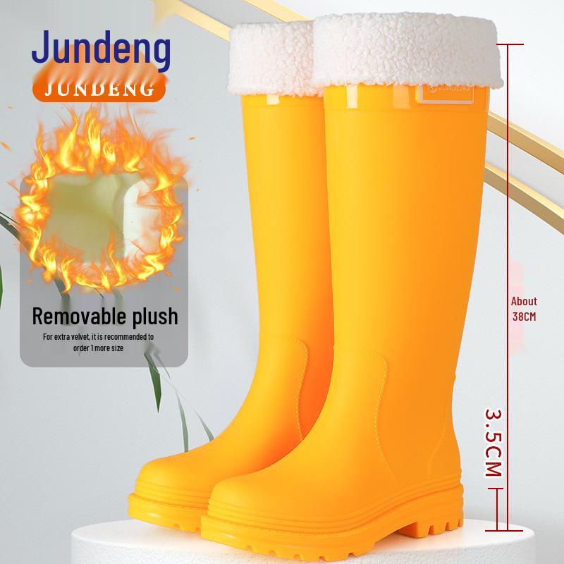 Women's Thickened High-Top Waterproof Rain Boots with Non-Slip Velvet Lining