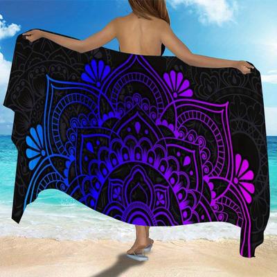 Paréo de Plage Blouse Serviette Décorée Jupe de Plage, Jupe Sac de Plage Élégante Transparente pour Femmes
