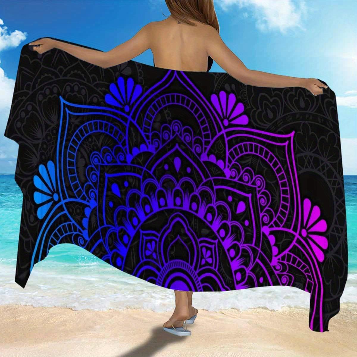 

Beach Sarong Smock Decorated Towel Beach Skirt, Translucent Elegant Beach Bag Skirt Women s W40*H60(CM)