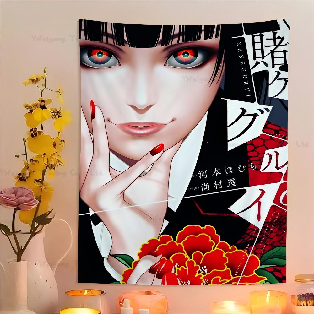 Kakegurui Jabami Yumeko Chart Tapestry Art Science Fiction Room Home Decor Cheap Hippie Wall Hanging