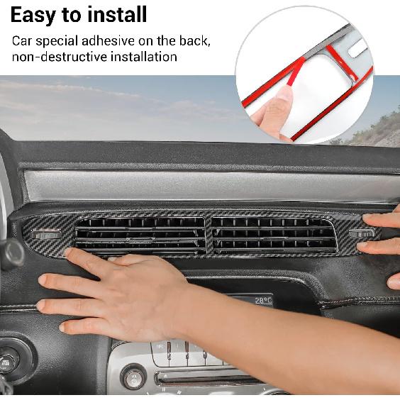 DashBoard Air Conditioner Outlet Vent Panel Cover Fit for 2010-2015 Chevy Camaro(Carbon Fiber)
