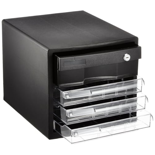 Nakabayashi A4 Letter Case Document Holder Compatible with Dividers K4 Tier Black A4E-SK4B