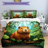 3pcs Anime Cartoon Design Duvet Cover Set with One Quilt Cover and Two Pillowcases (No Core) - Home Decor, Festival Gift, Polyester Fabric, Suitable f