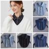 Lapel Buttons Women Fake Collar Cotton Detachable Collar Versatile Denim Fake Collar  Women