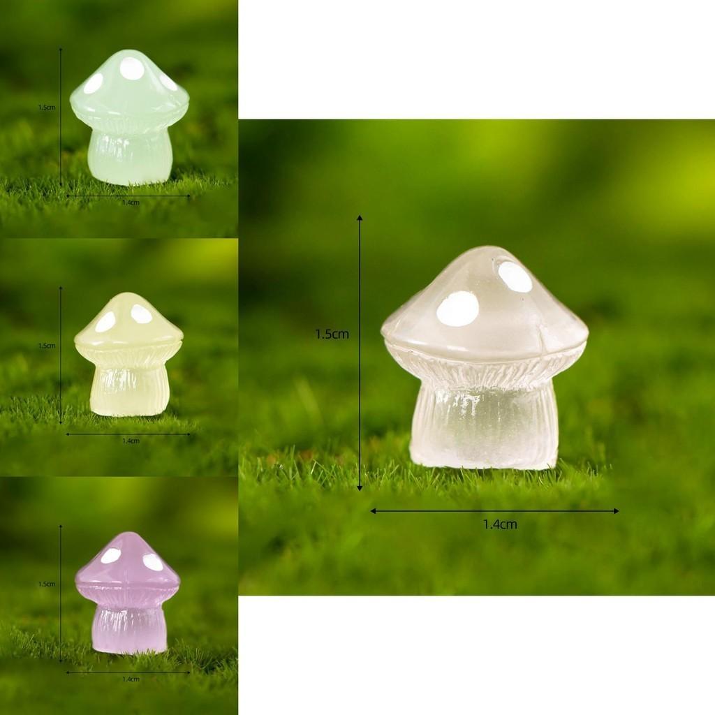 Cute Colorful Glowing Mushroom Resin Decor Luminous Miniature Desk Ornament