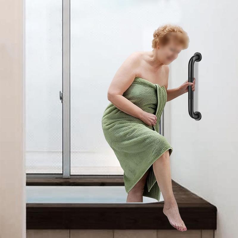 2 ks/balení Koupelnová protiskluzová bezpečnostní madla pro hendikepované Nerezová ocel Černé madlo Madlo 30CM