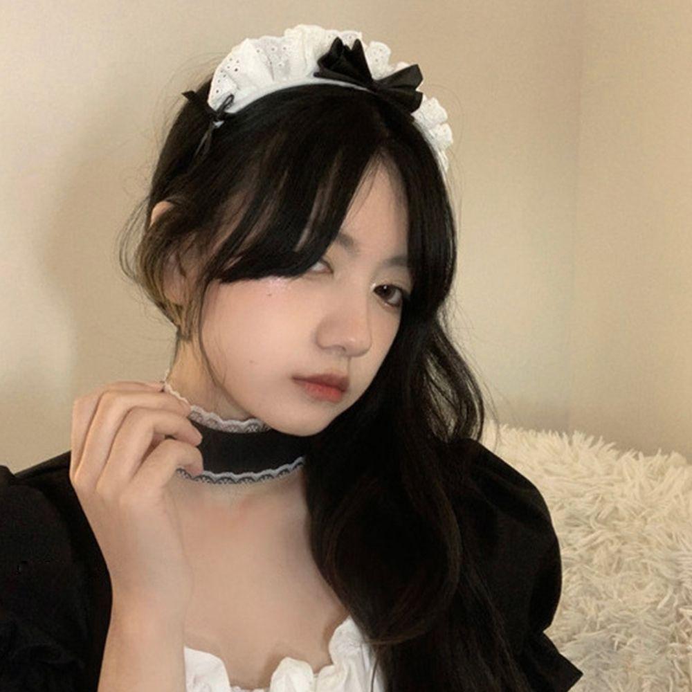 Cosplay Props Maid Wash Face Headdress Lolita Hair Band Women Accessories Korea Style Headband Bow