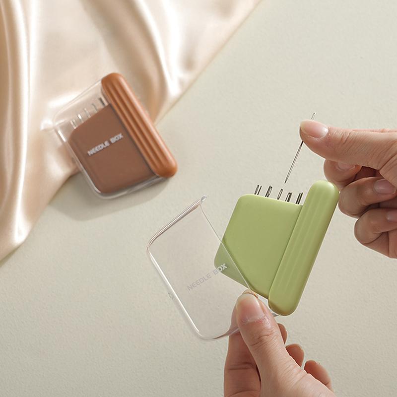 Magnetická krabička na šicí jehly s 10 jehlami, jehly různých velikostí, přenosné magnetické úložné krabičky, domácí vyšívací šicí příslušenství