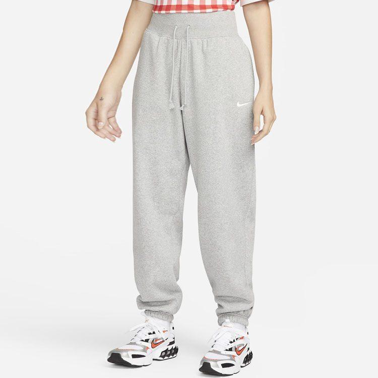 Nike Sportswear Brand Logo Fitted Elastic Cuff Lace Up Elastic Waistband OVERSIZE Style High Waist Fleece Lined DQ5888-063