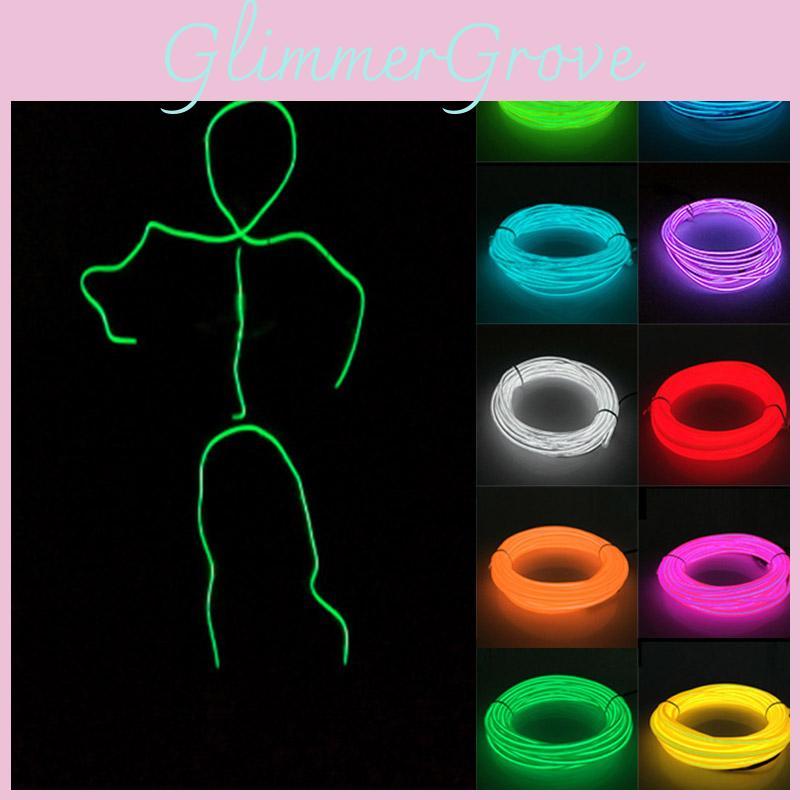 Vibrant El Wire Costume Illuminated Strips For Adults And Kids Perfect For Halloween Parties