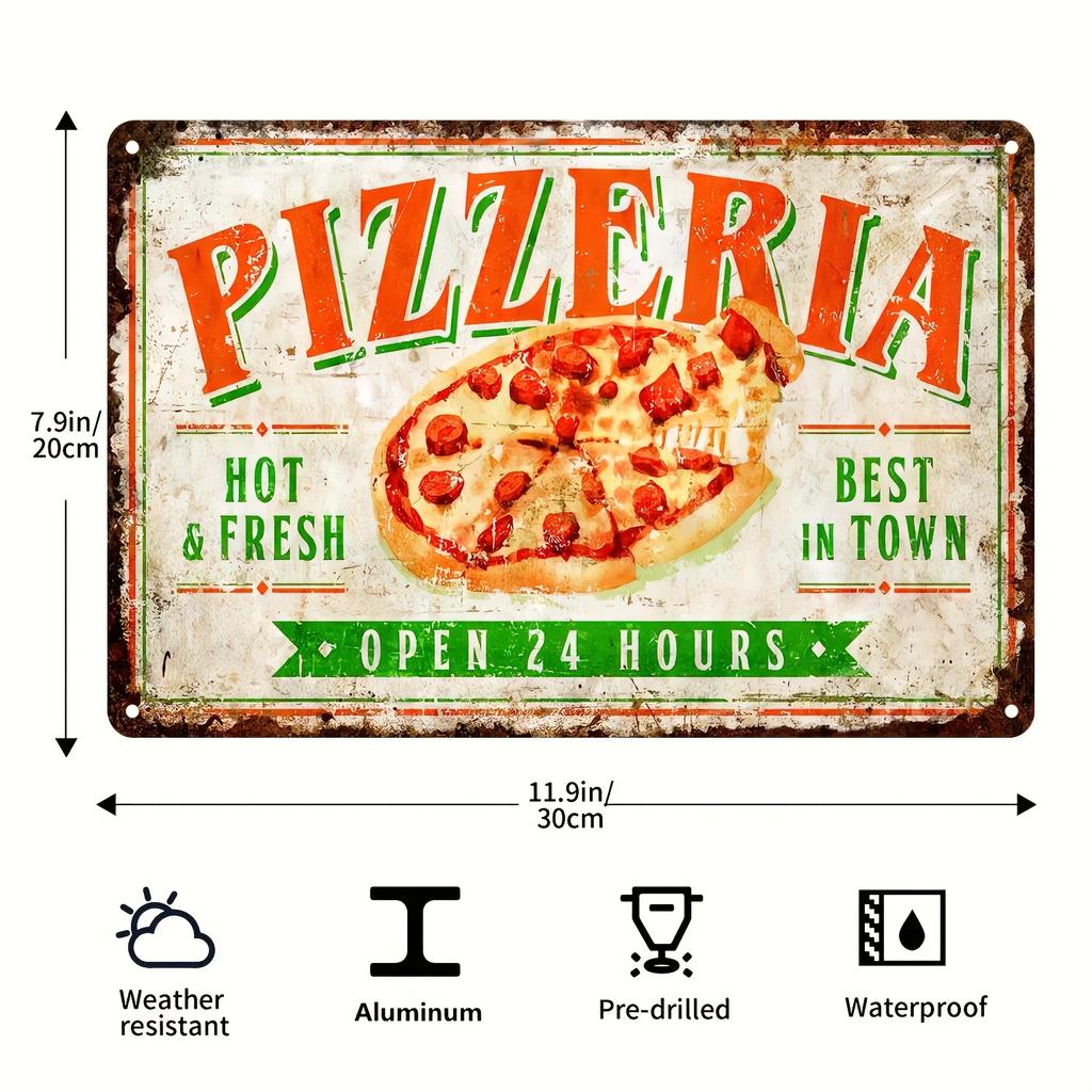 Vintage Art Pizza Metal Tin Sign,Shop Kitchen Ideal Gift For Dining Car Canteen Restaurant People Who Like Good Food Wall Decor