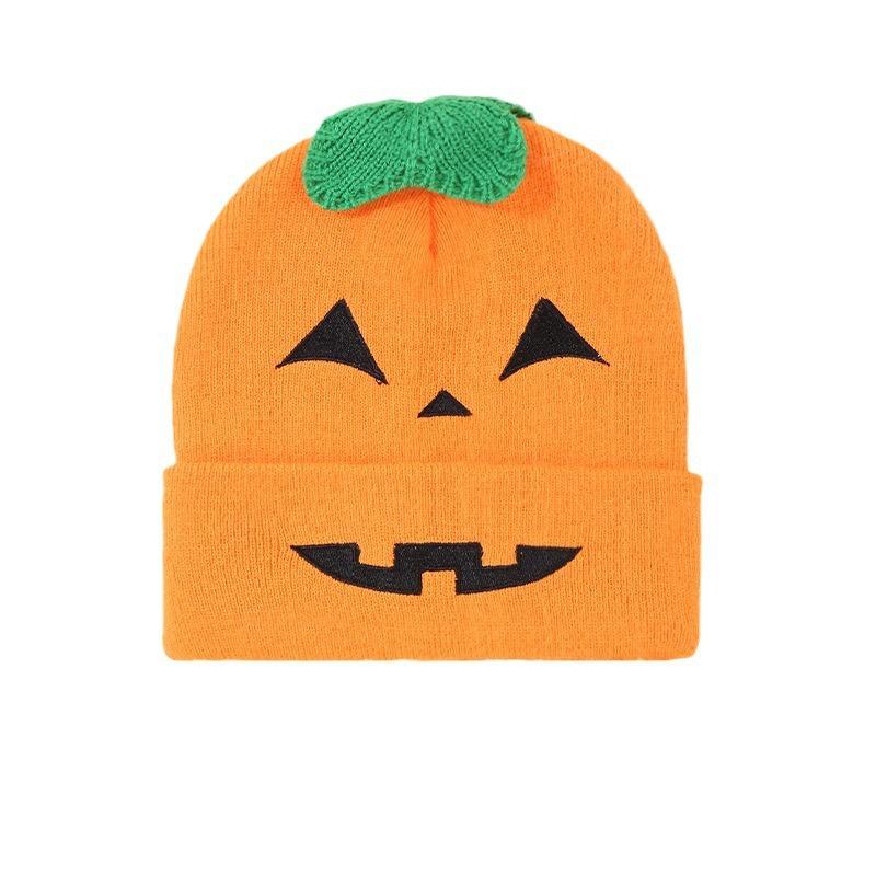 Kids Halloween Pumpkin Warm Knit Beret Hat for Boys and Girls