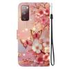 Handgefertigte PU-Leder-Flip-Hülle für Samsung Galaxy S20 FE/S20 Lite (SM-G781B/G780F) Rutschfeste Stoßfeste Hülle mit Handschlaufe & Herz/Rose Katze Designs