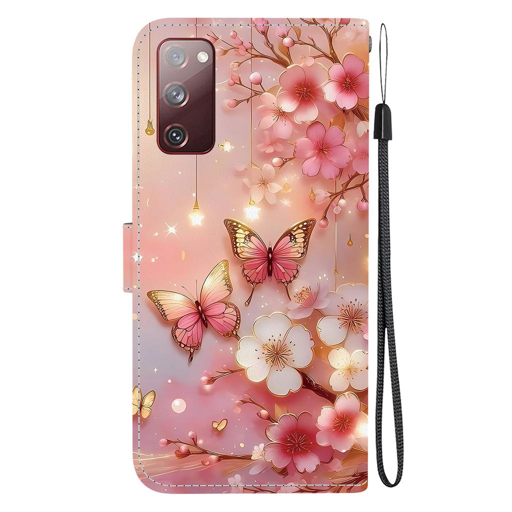 Handgefertigte PU-Leder-Flip-Hülle für Samsung Galaxy S20 FE/S20 Lite (SM-G781B/G780F) Rutschfeste Stoßfeste Hülle mit Handschlaufe & Herz/Rose Katze Designs