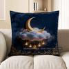 2D Moon, Cloud & Lanterns Decorative Pillow Cover Pattern Cushion Cover Suitable For Sofa Bedroom Car Pillow Cover