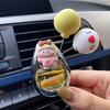 Glass Cartoon Girl Car Air Freshener Perfume Bottle Decorative Ornament Blue Dress Ocean Scent 2 Pack