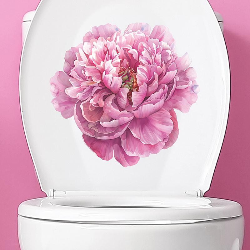 

Розовый цветок настенная наклейка ванная туалет наклейка туалет самоклеящаяся настенная роспись украшает цветок домашняя ванная комната украшения наклейки
