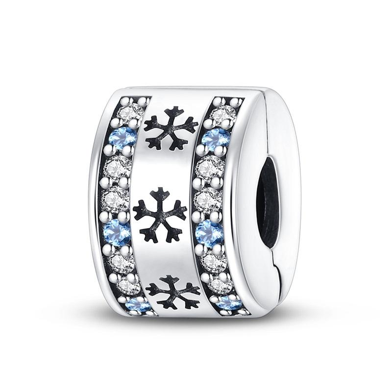 100% Copperdance Of Snowflakes Charms Fit Pan Original Bracelets Winter Love Bead Luminous Pendant Diy Jewelry Making