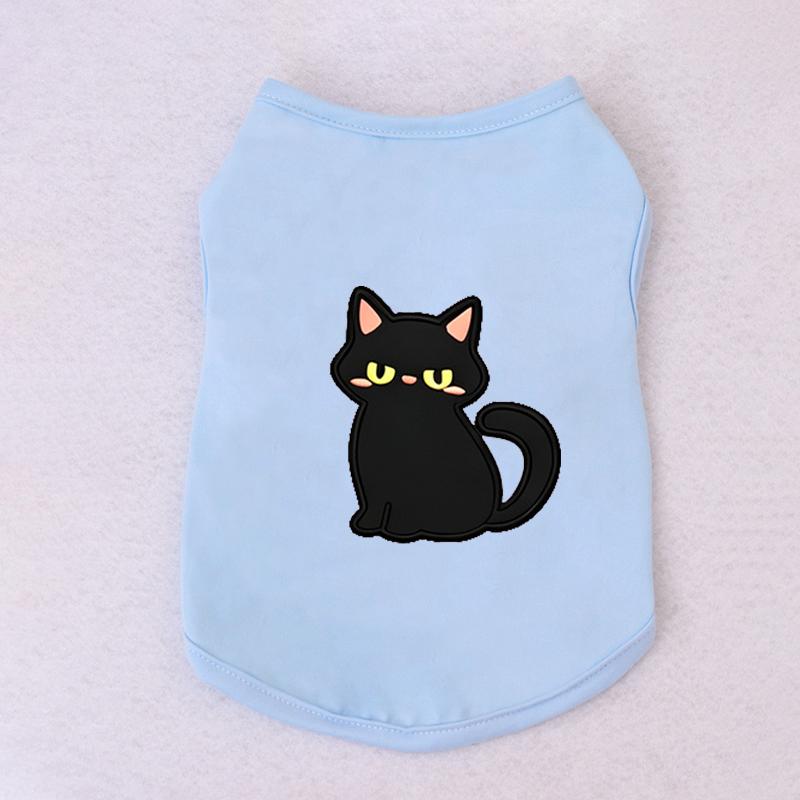 Halloween Pet Vest Cute Black Cat Cartoon Print Sleeveless Shirt Soft Breathable Costume For Kitten Puppy Party Daily Outfit