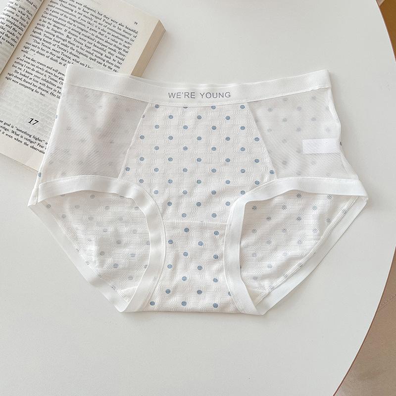 Unterwäsche Polka Dot Mesh Höschen für Frauen Bequeme nahtlose nackte antibakterielle Modal-Slips mit mittlerer Taille