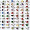 10Pcs Inlaid with colorful crystal and zircon gemstone finger ring jewelry for the index finger