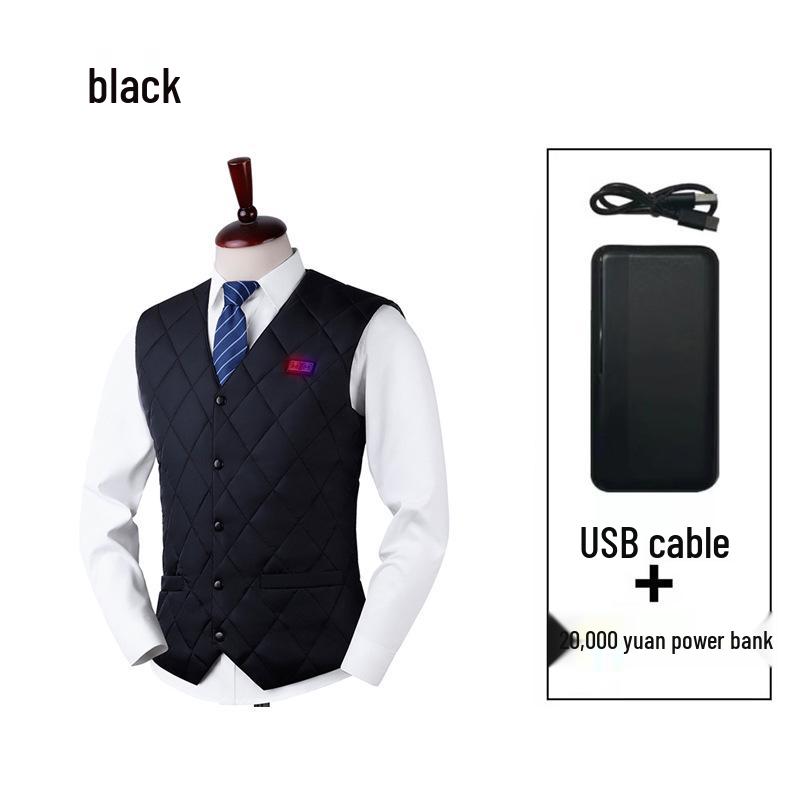 Inteligentna elektryczna kamizelka grzewcza USB z 16 strefami – bezrękawnik z dekoltem w serek dla stałego ciepła zimą