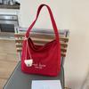 Korean Student Tote Bag Canvas Women's Armpit Bag Trendy Letter Shoulder Bag  Handbag
