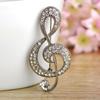 Sjarmerende stor retro musikknote Vintage smykker Antisølv Krystallbrosje Antikk Fleur De Lis Broche Coroa Lady Pin Bluse CC
