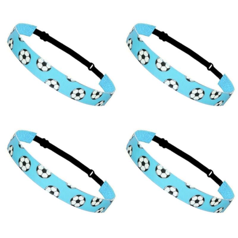 4PCS Elastic Fitness Headbands Adjustable Athletic Headbands Light Weight Breathable For Soccer Basketball Running