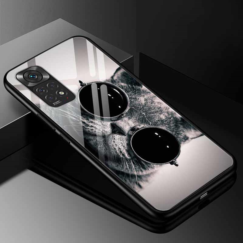 For Xiaomi Redmi Note 11s Case Tempered Glass Fashion Cover for Redmi Note 11 Pro 5G Global Note11 Case, 9s 10s Bumper Note11s