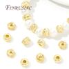 18K Gold Plated Brass Spacer Beads For Bracelets Accessories,Separator For Beads,DIY Jewelry Making Supplies,Round Metal Bead