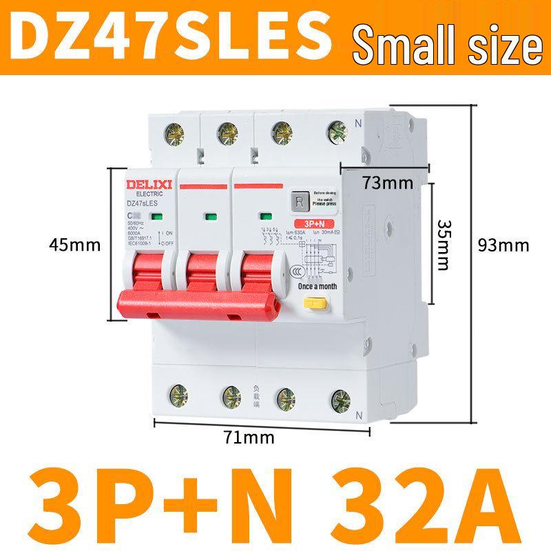 Delixi 220V Miniature Air Switch Circuit Breaker 2P with Leakage Protection, 1P+N, 3P, 4P.