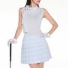 FAIRLIAR GOLF Pattern High-Waisted Skirt (Blue)