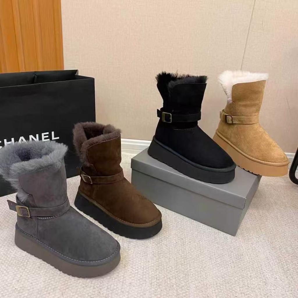 [Fanfna] Snow boots 2025 winter new thick-soled Northeast fluffy piled thickened warm and wear-resistant cotton boots