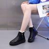 Black Round Toe Waterproof Ladies Shoes Flat Leather Women'S Snow Boots Y2K Winter Furry  Novelty Booties On Promotion