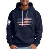 Felpa con cappuccio stampata con bandiera larga da uomo Felpa sportiva casual da uomo